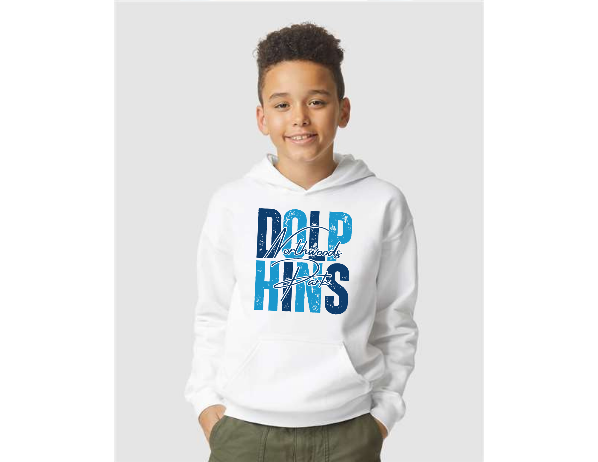 Dolphin Block Hoodie Sweatshirt