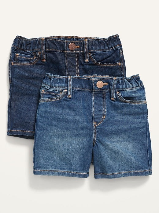 Unisex Pull On Jean Shorts 2 Pack For Toddler
