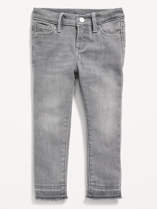 Unisex Rockstar 360 Stretch Gray Cut-Off  Jeggings for Toddler