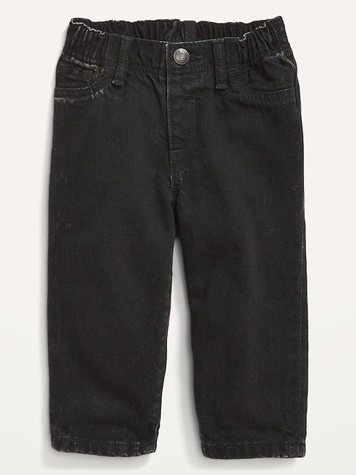 Unisex Black Loose Jeans for Baby