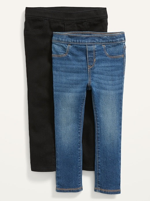 Wow Skinny Unisex Pull On Jeans Black/Blue Wash for Toddler