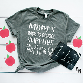 Mom’s Back To School Supplies Adult Tshirt