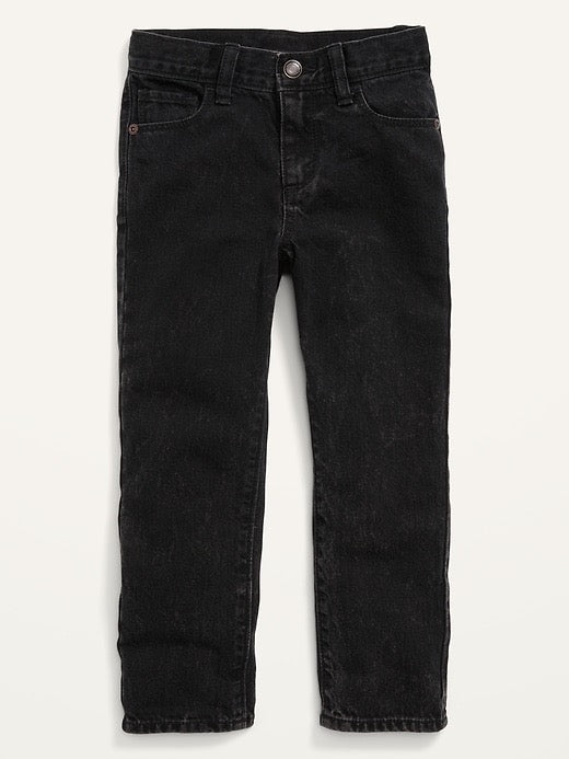 Unisex Loose Non-Stretch Black Wash Jeans for Toddler
